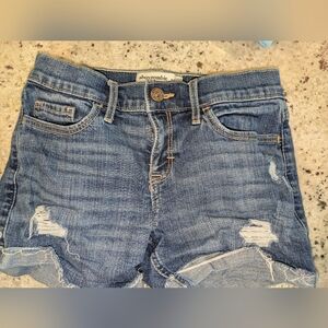 Abercrombie & Fitch Classic Blue Denim Distressed Shorts Youth Size 11/12